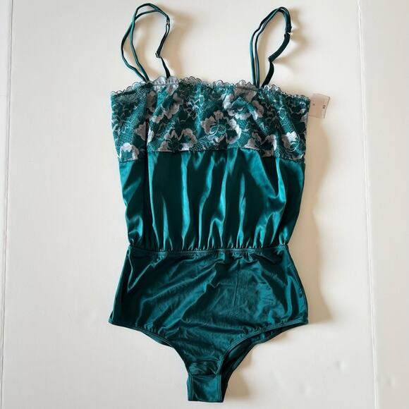 Satin Bodysuit Auden Size XS Green‎ Lace - Picture 1 of 10